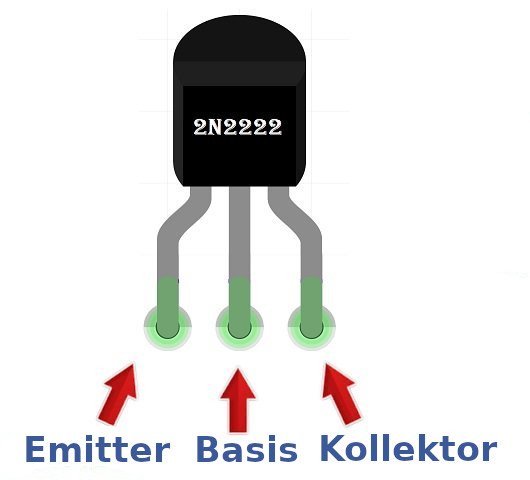 Der 2N2222 Transistor ist einer der am häufigsten verwendeten Transistoren.