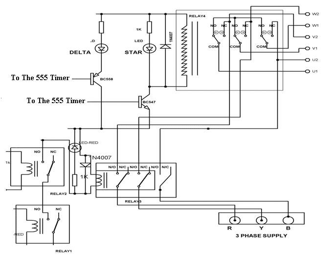 555 Timer ICs in einer Schaltung mit zwei Relais.