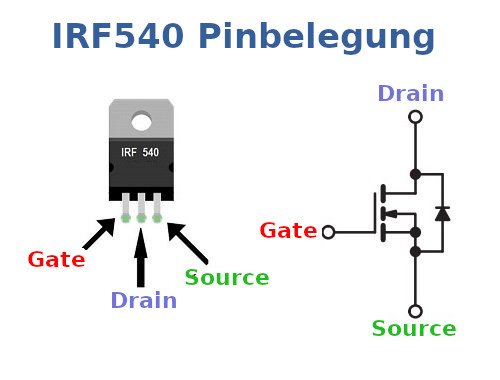 IRF540 Pinbelegung.