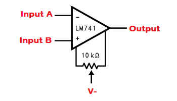 LM741 Offset-Nullschaltung.