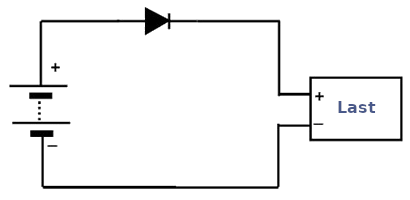 Rückstromschutz-Schaltung mit einer Diode.