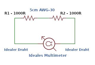 Lässt sich ein Leiterwiderstand zwischen zwei 1000 Ohm Widerständen messen?