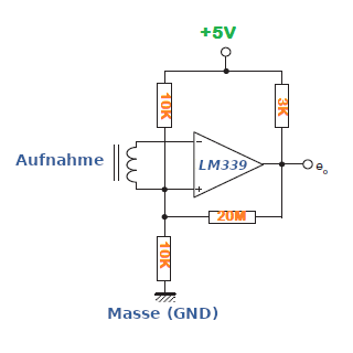 Transducer Verstärker mit dem LM339.