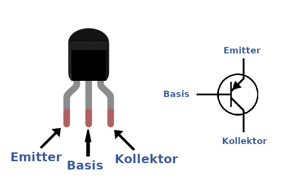 Beschaltung und Konfiguration des 2N-3906.