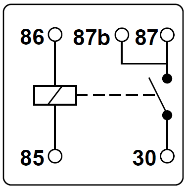 Schematische Darstellung eines Relais mit doppeltem Ausgang.