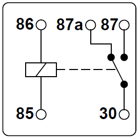 Schematische Darstellung eines Umschaltrelais.